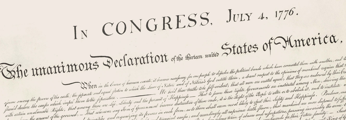 The opening lines of the declaration of independence.